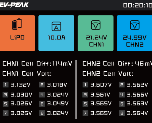 EV-PEAK U3 Neo battery setup and cell monitoring interface